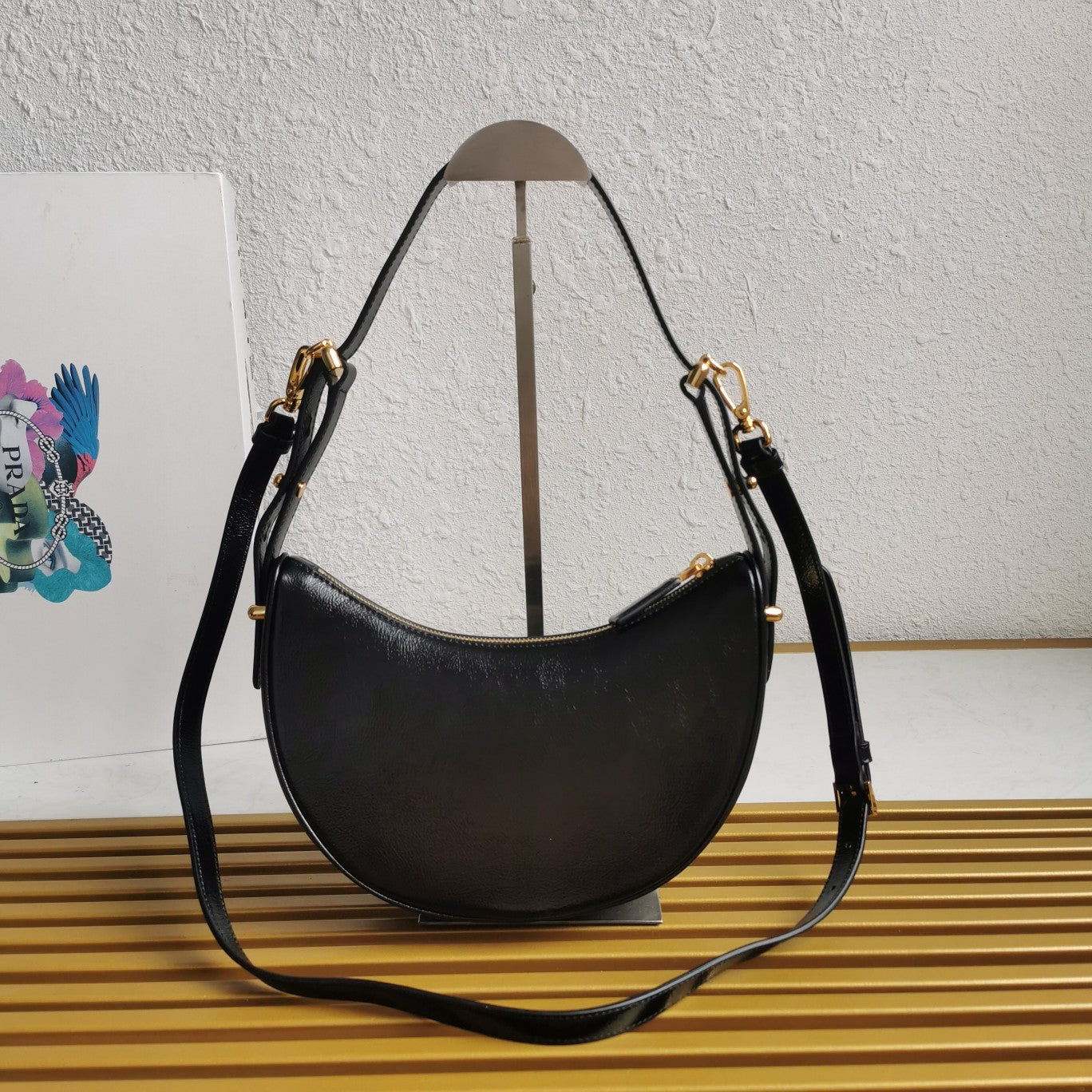 ＰＲＤＡ ARQUÉ SMALL LEATHER SHOULDER BAG