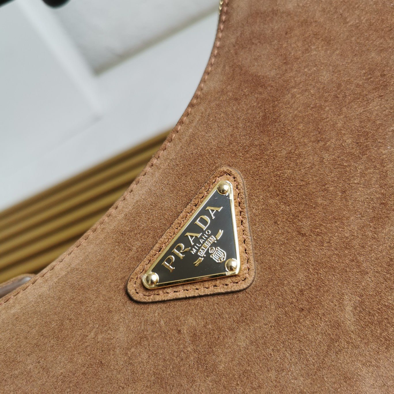 ＰＲＤＡ ARQUÉ SUEDE SHOULDER BAG