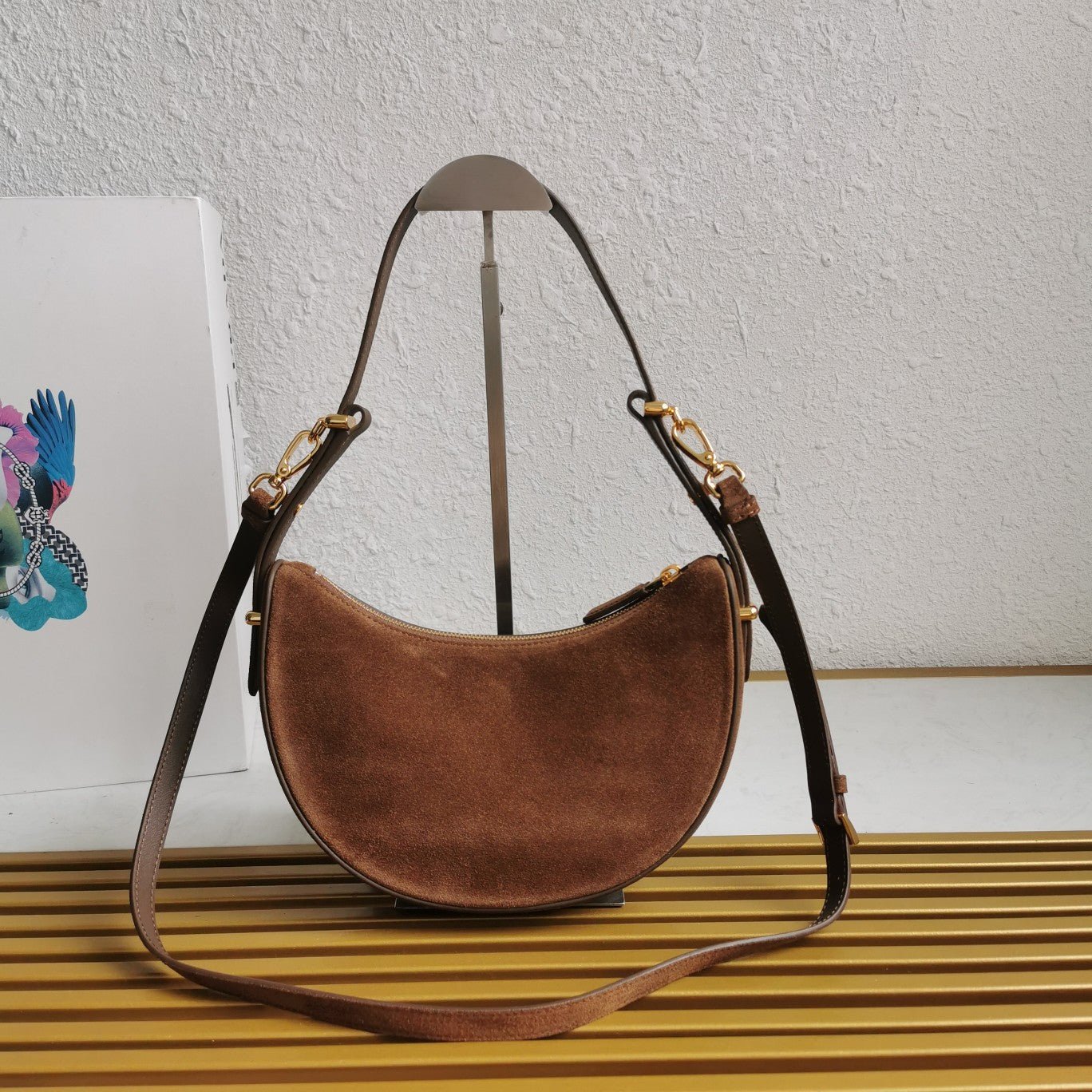 ＰＲＤＡ ARQUÉ SUEDE SHOULDER BAG