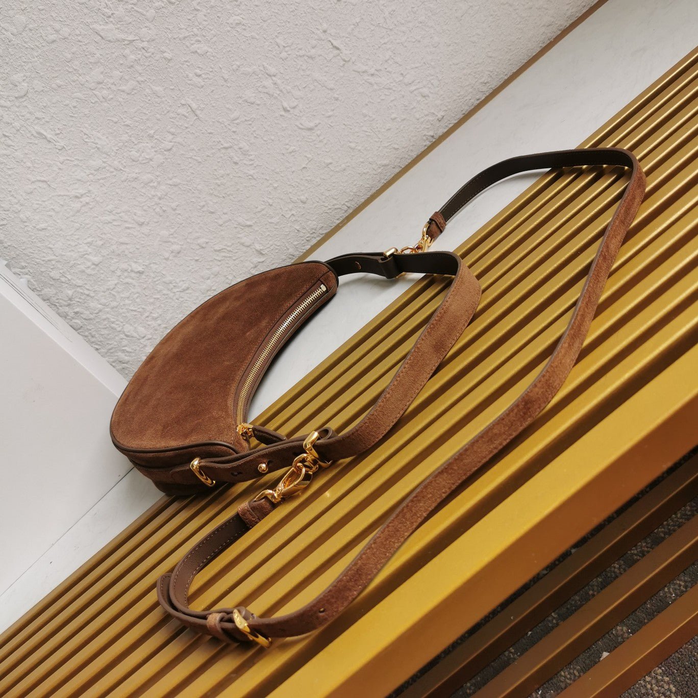 ＰＲＤＡ ARQUÉ SUEDE SHOULDER BAG