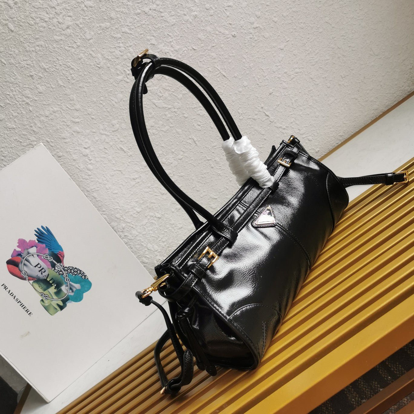 ＰＲＤＡ BONNIE MEDIUM LEATHER HANDBAG BLACK