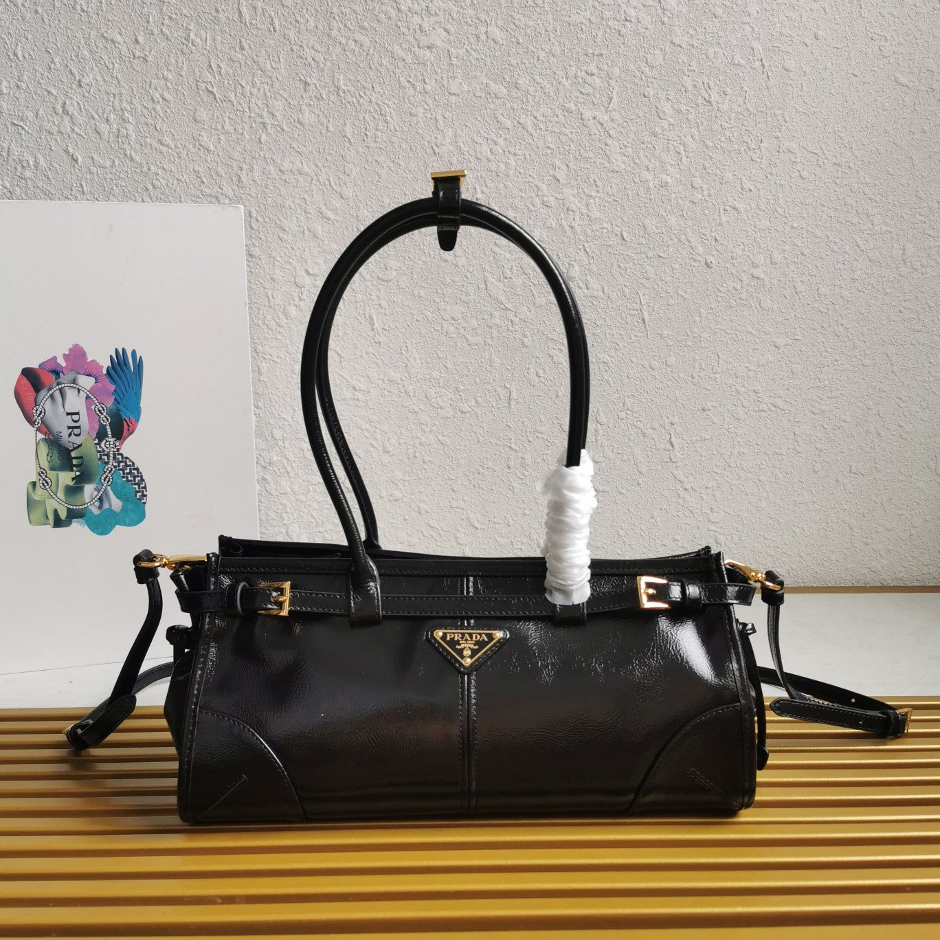 ＰＲＤＡ BONNIE MEDIUM LEATHER HANDBAG BLACK
