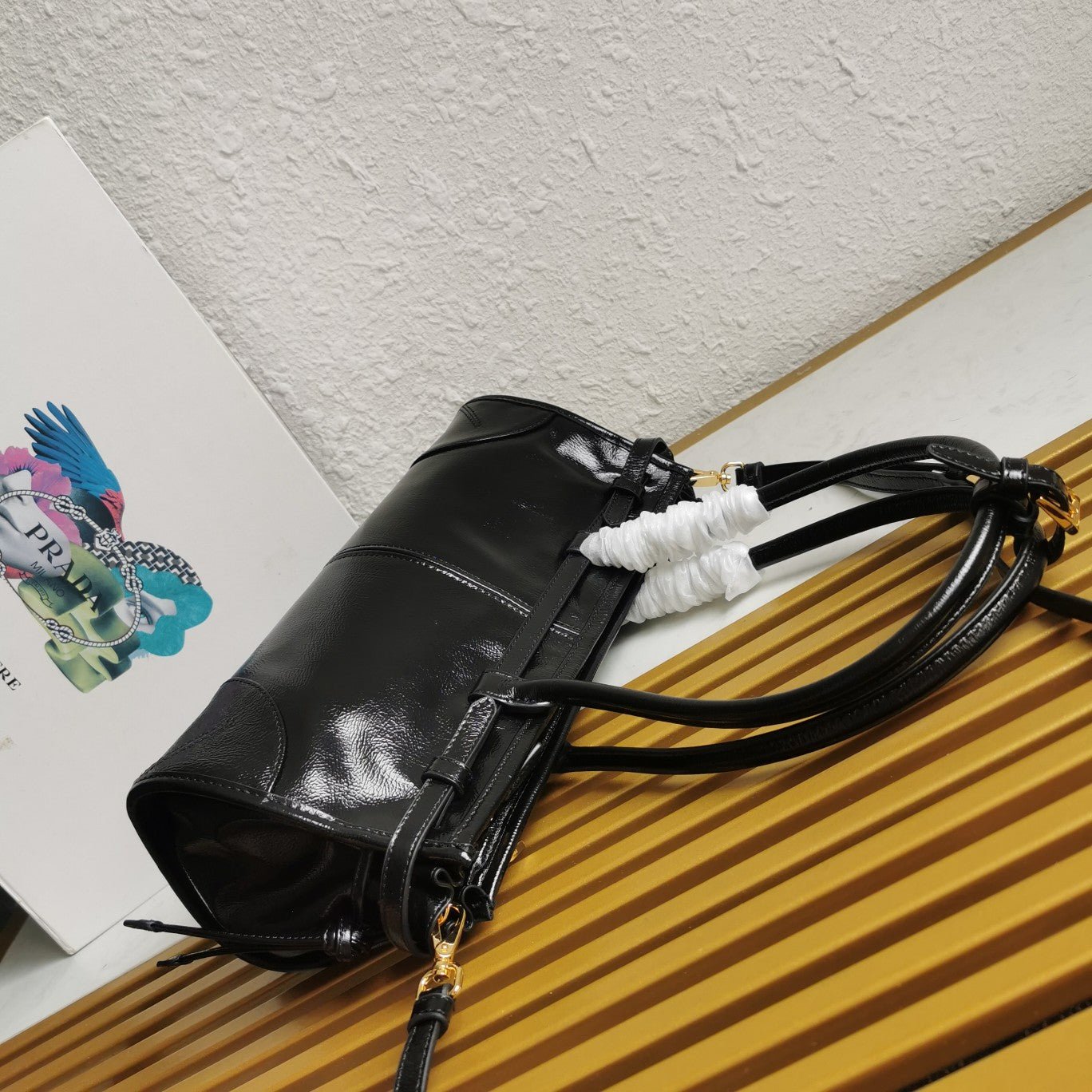 ＰＲＤＡ BONNIE MEDIUM LEATHER HANDBAG BLACK