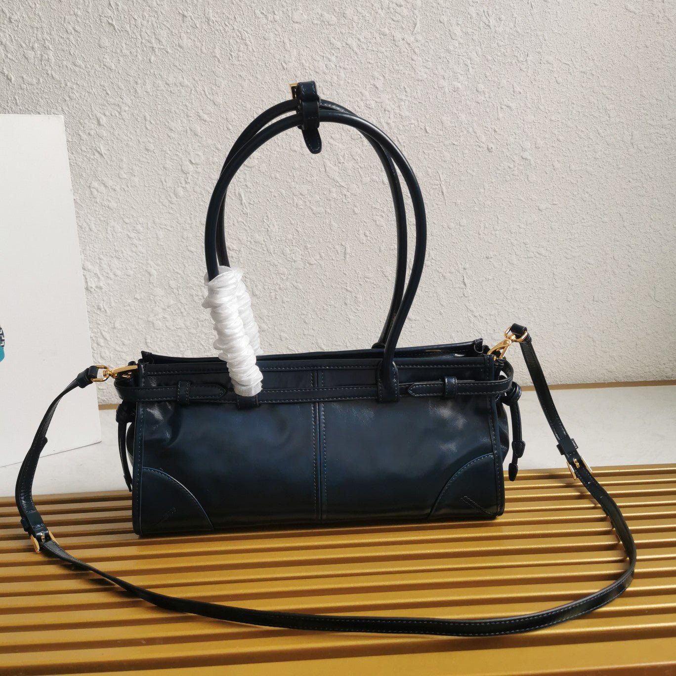 ＰＲＤＡ BONNIE MEDIUM LEATHER HANDBAG DENIM