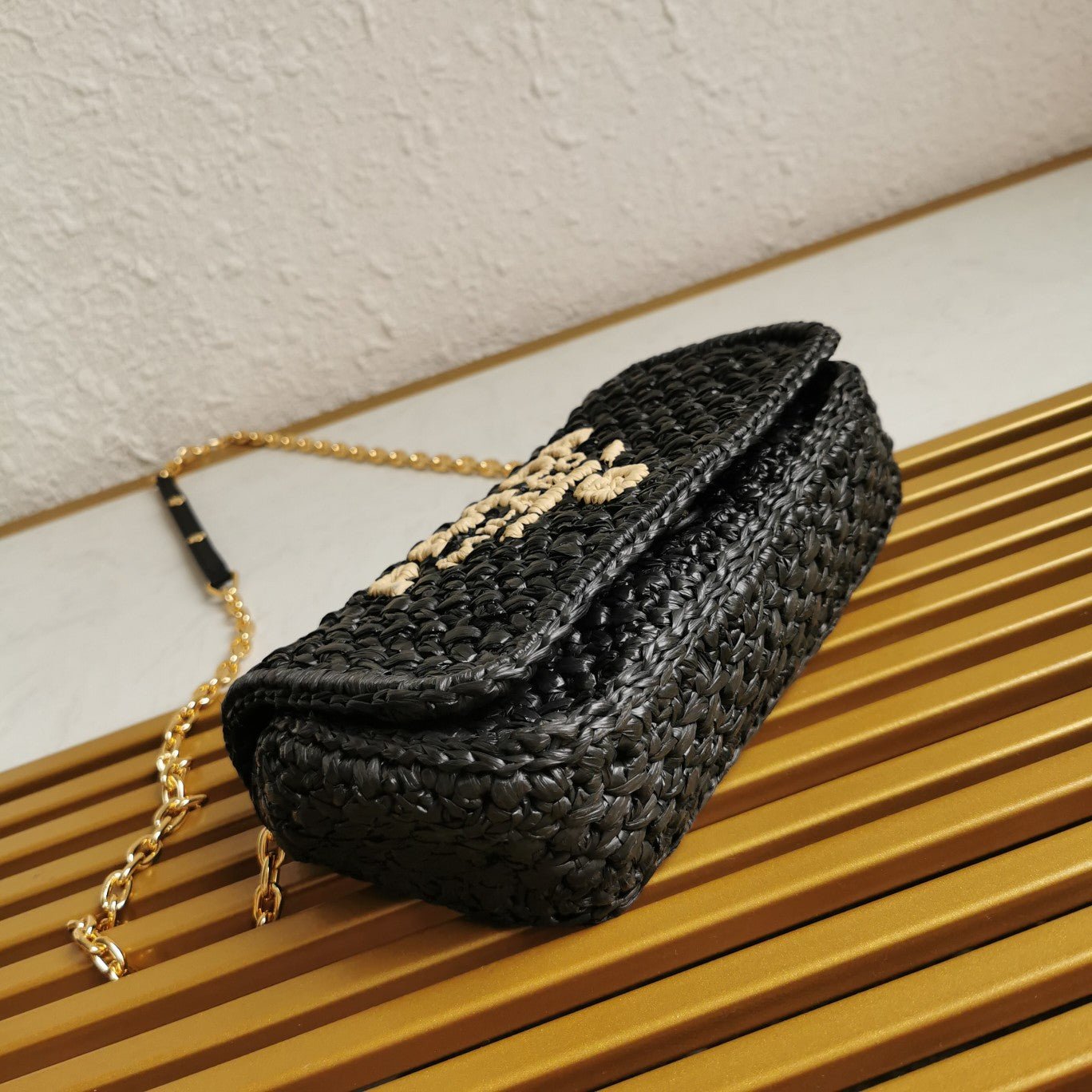 ＰＲＤＡ CROCHET SHOULDER BAG BLACK