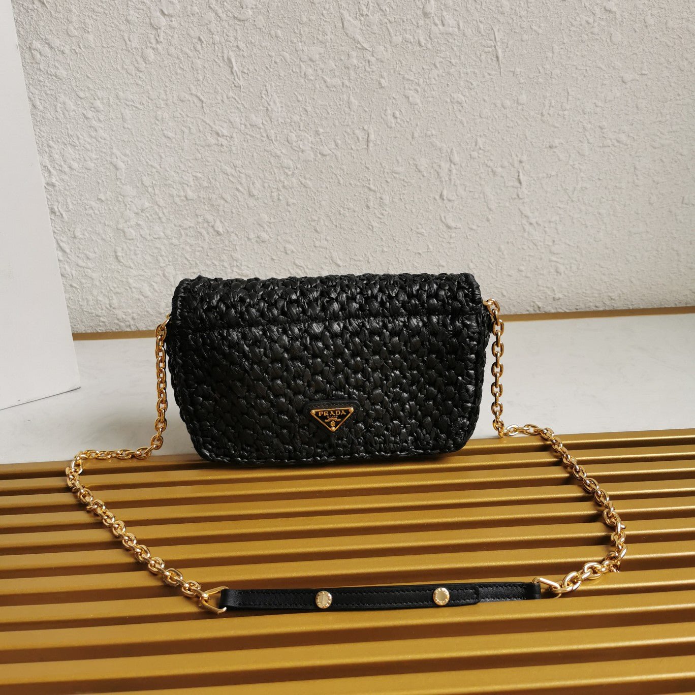 ＰＲＤＡ CROCHET SHOULDER BAG BLACK