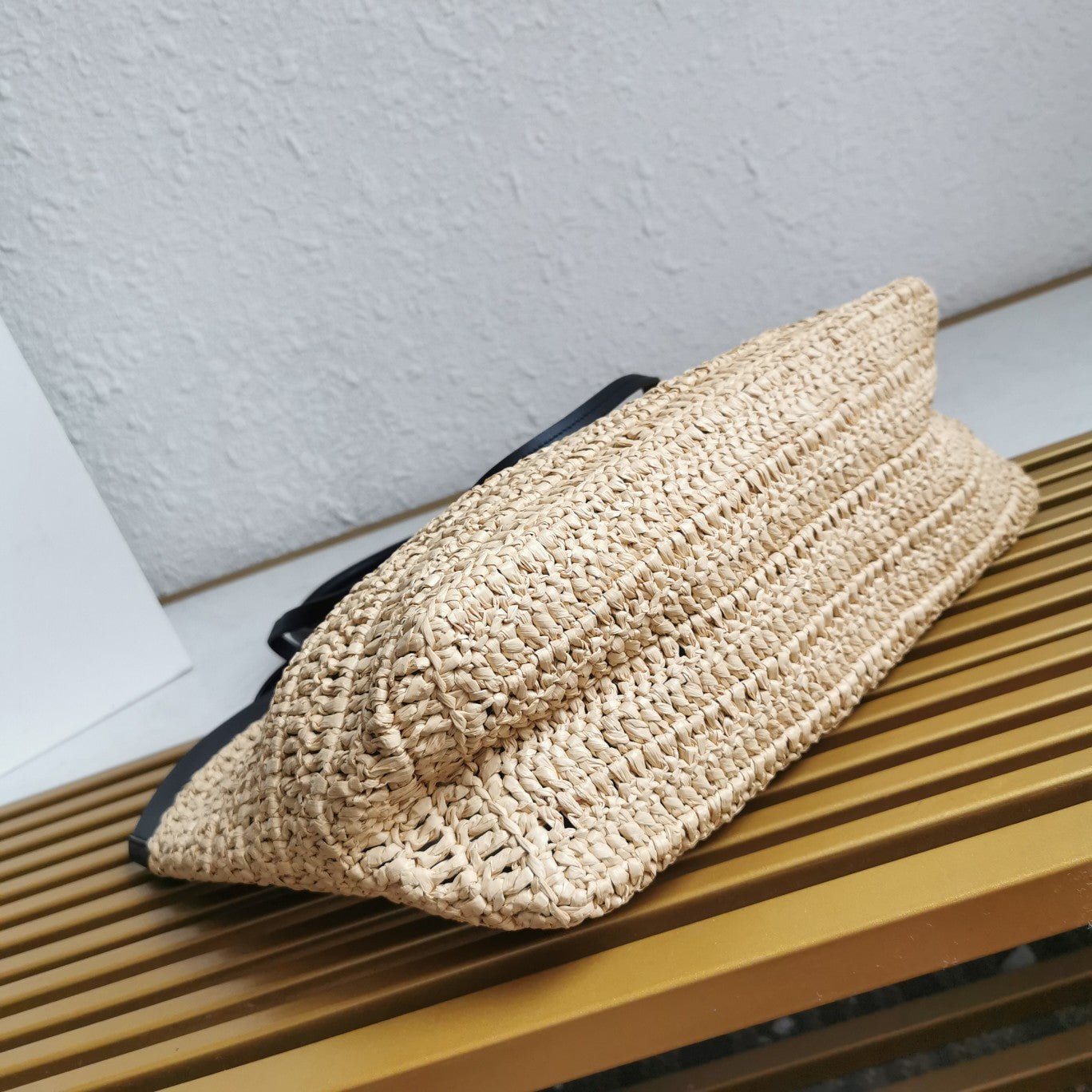 ＰＲＤＡ LARGE CROCHET AND LEATHER TOTE BAG