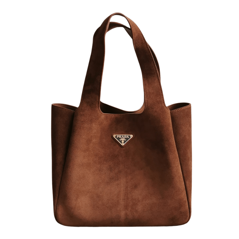 ＰＲＤＡ LARGE SUEDE SHOPPING BAG COCOA BROWN