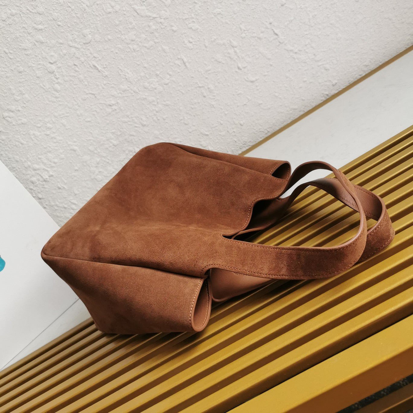 ＰＲＤＡ LARGE SUEDE SHOPPING BAG COCOA BROWN