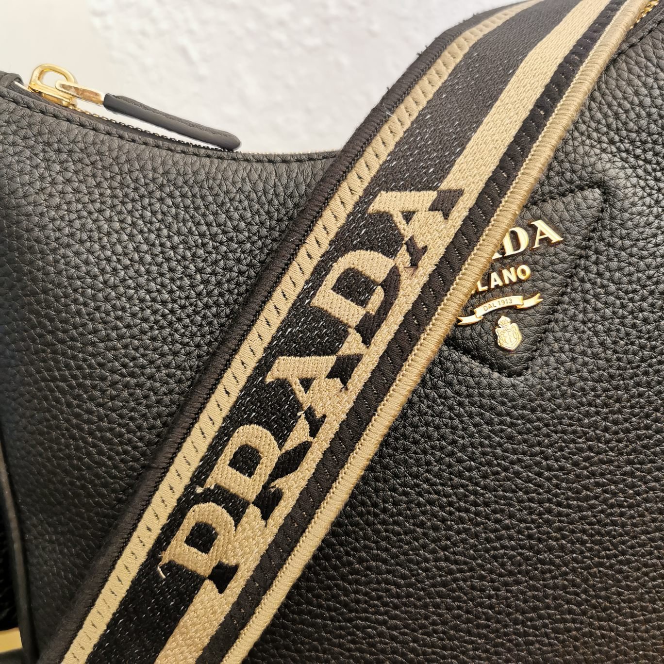 ＰＲＤＡ LEATHER SHOULDER BAG BLACK