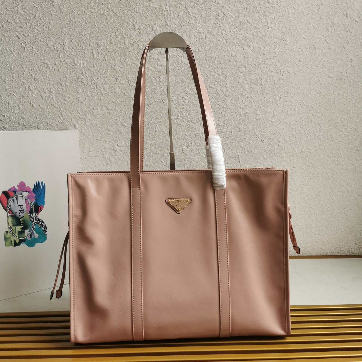 ＰＲＤＡ LEATHER TOTE BAG LIGHT PINK