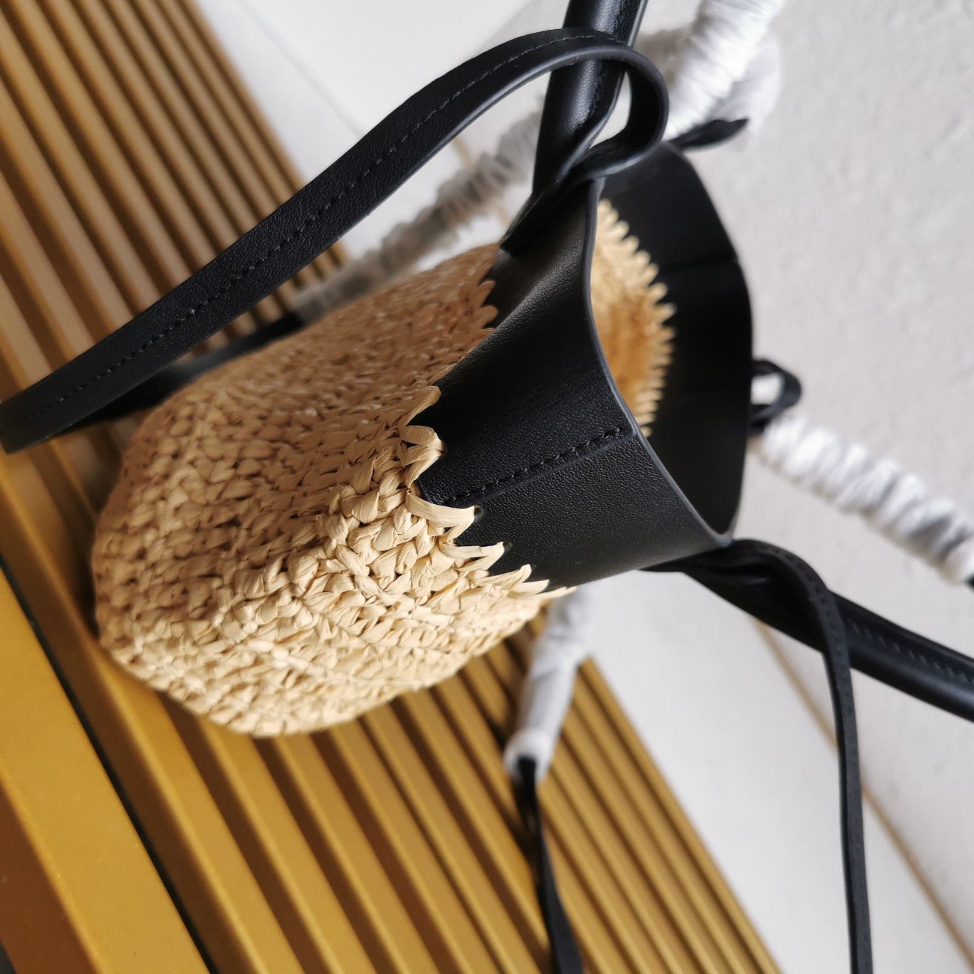 ＰＲＤＡ MINI CROCHET AND LEATHER TOTE BAG