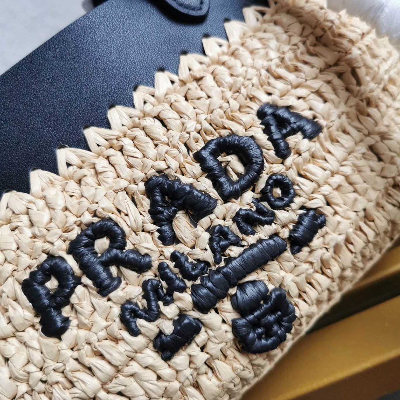 ＰＲＤＡ MINI CROCHET AND LEATHER TOTE BAG