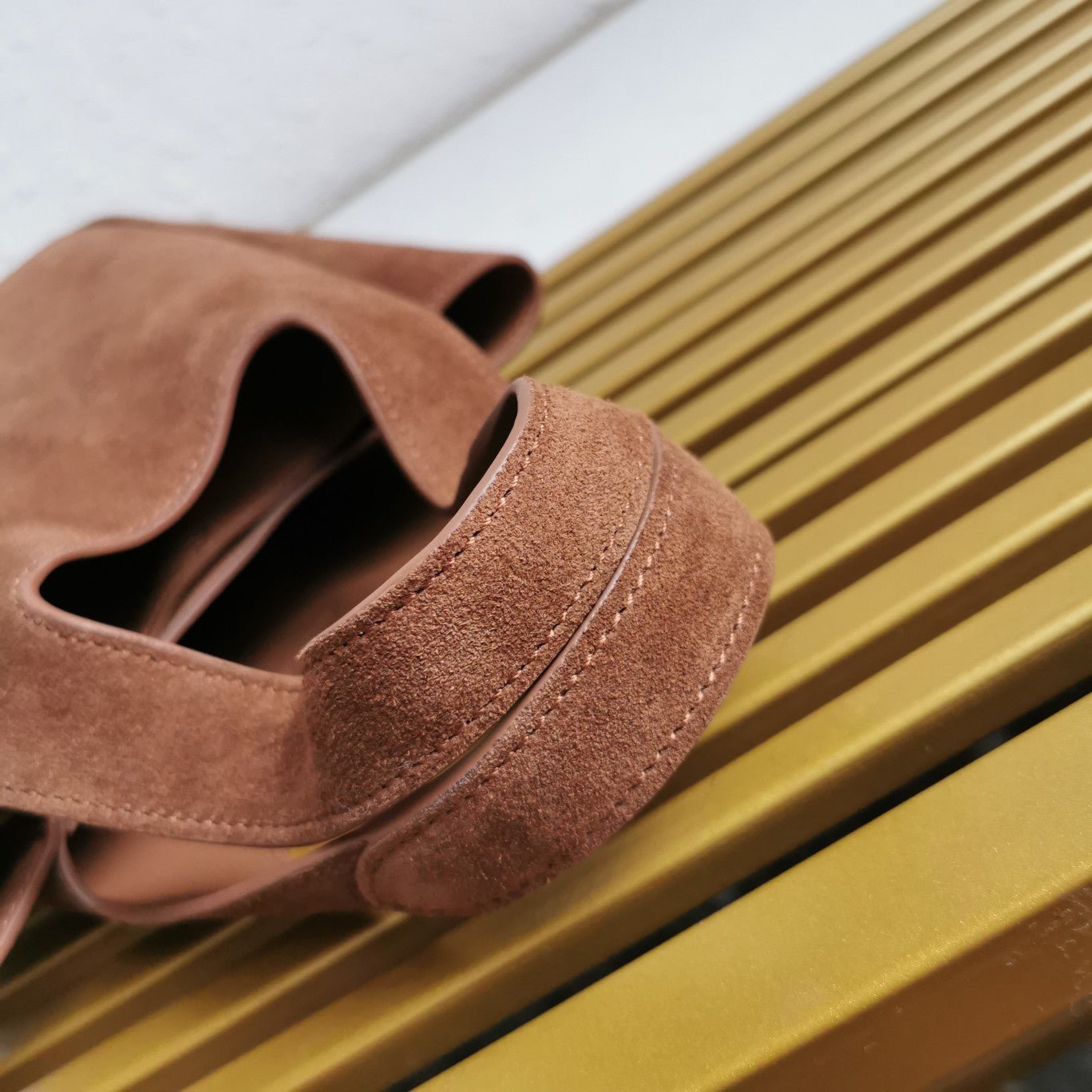 ＰＲＤＡ MINI SUEDE SHOPPING BAG COCOA BROWN