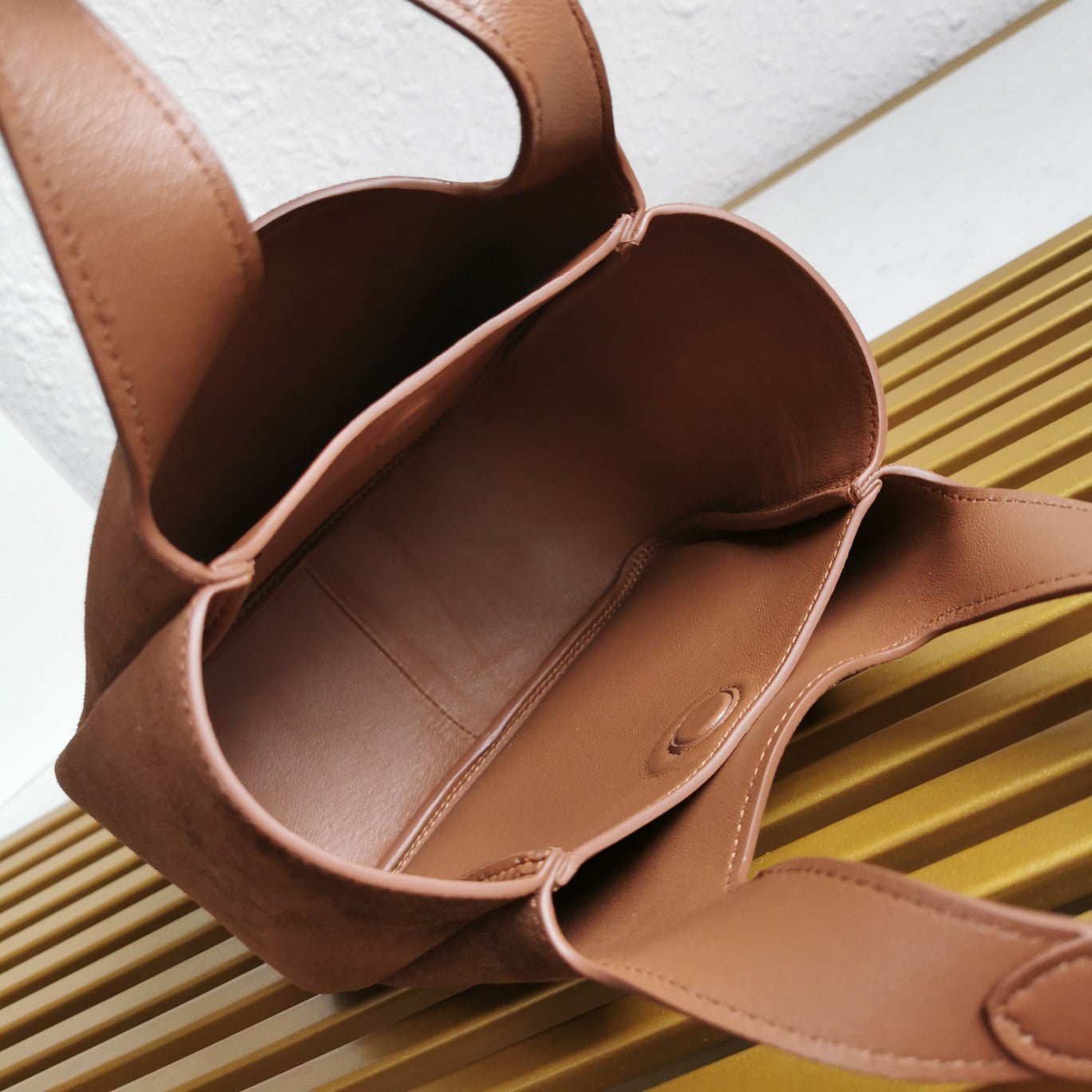 ＰＲＤＡ MINI SUEDE SHOPPING BAG COCOA BROWN