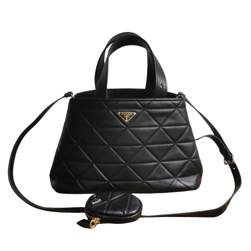 ＰＲＤＡ PADDED RE-NYLON BAG MEDIUM BLACK