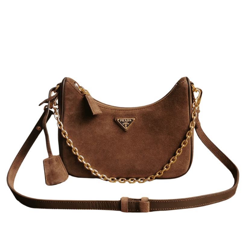 ＰＲＤＡ RE-EDITION SUEDE MINI-BAG COCOA BROWN