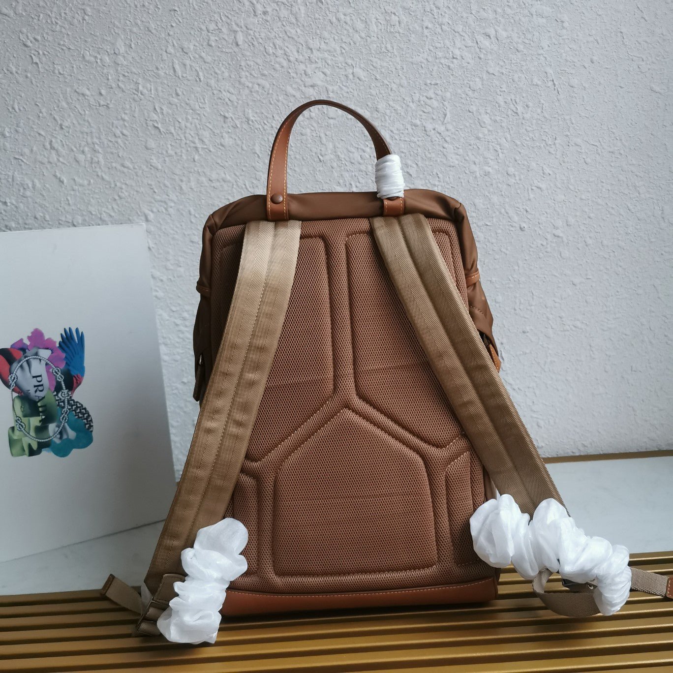 ＰＲＤＡ RE-NYLON AND LEATHER BACKPACK COCOA