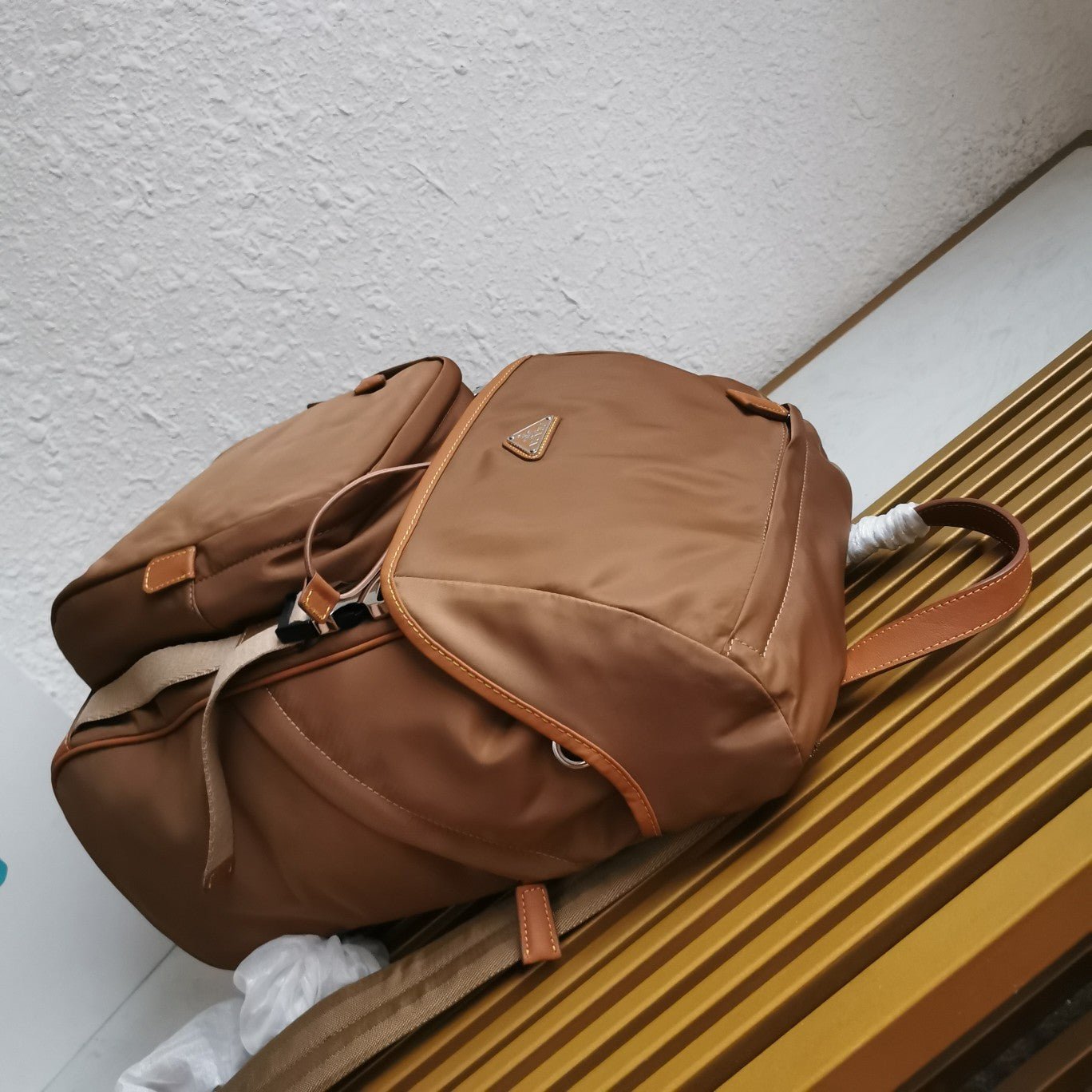 ＰＲＤＡ RE-NYLON AND LEATHER BACKPACK COCOA