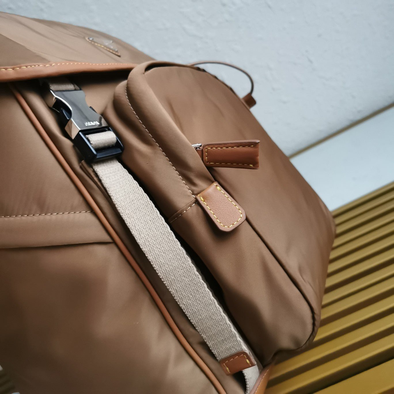 ＰＲＤＡ RE-NYLON AND LEATHER BACKPACK COCOA