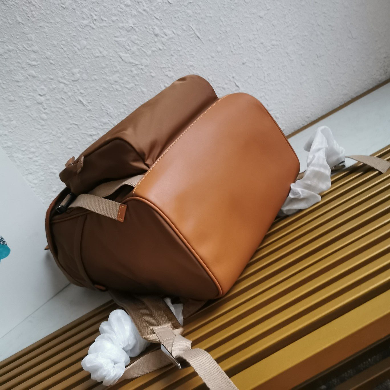 ＰＲＤＡ RE-NYLON AND LEATHER BACKPACK COCOA