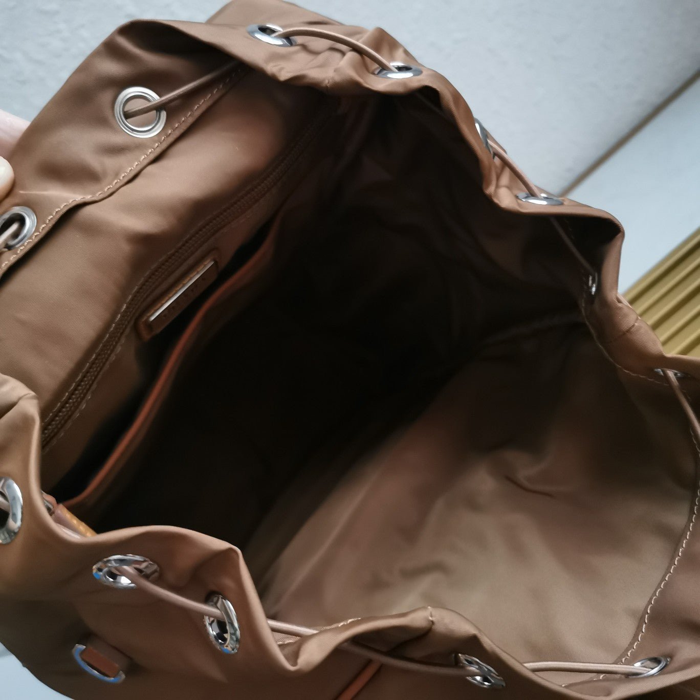 ＰＲＤＡ RE-NYLON AND LEATHER BACKPACK COCOA