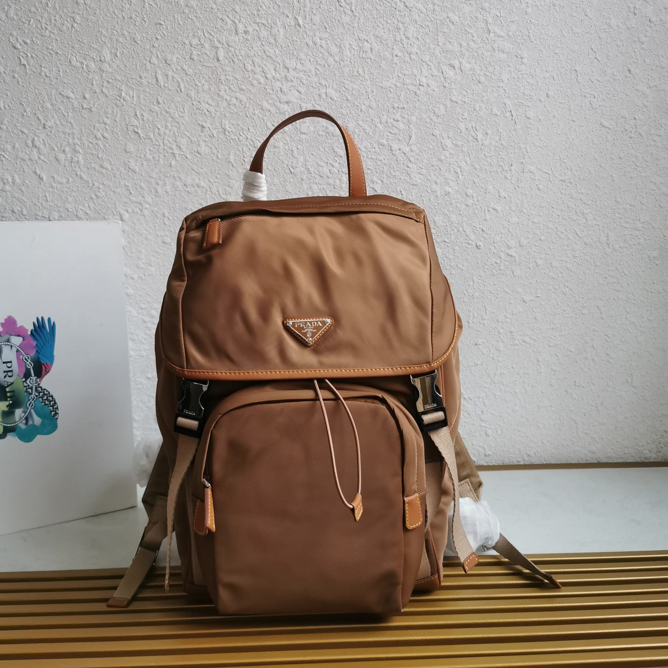 ＰＲＤＡ RE-NYLON AND LEATHER BACKPACK COCOA