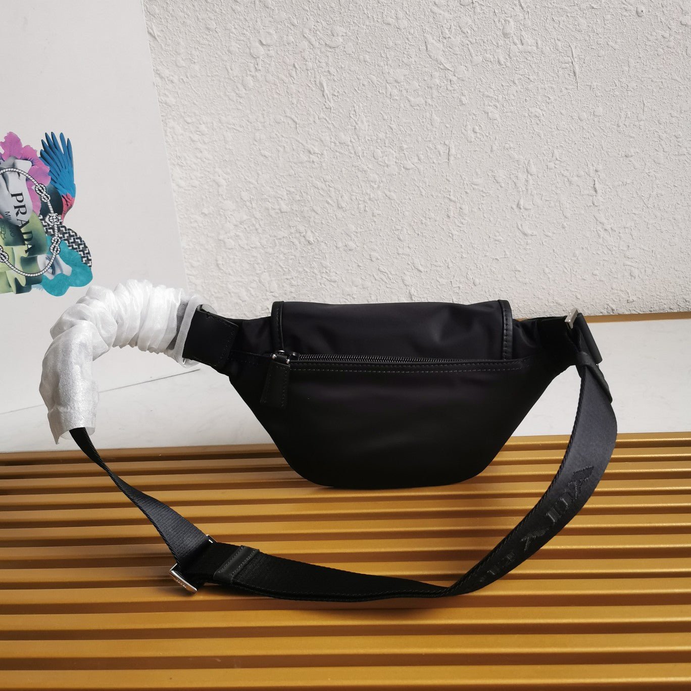 ＰＲＤＡ RE-NYLON AND LEATHER BELT BAG MUSK BLACK