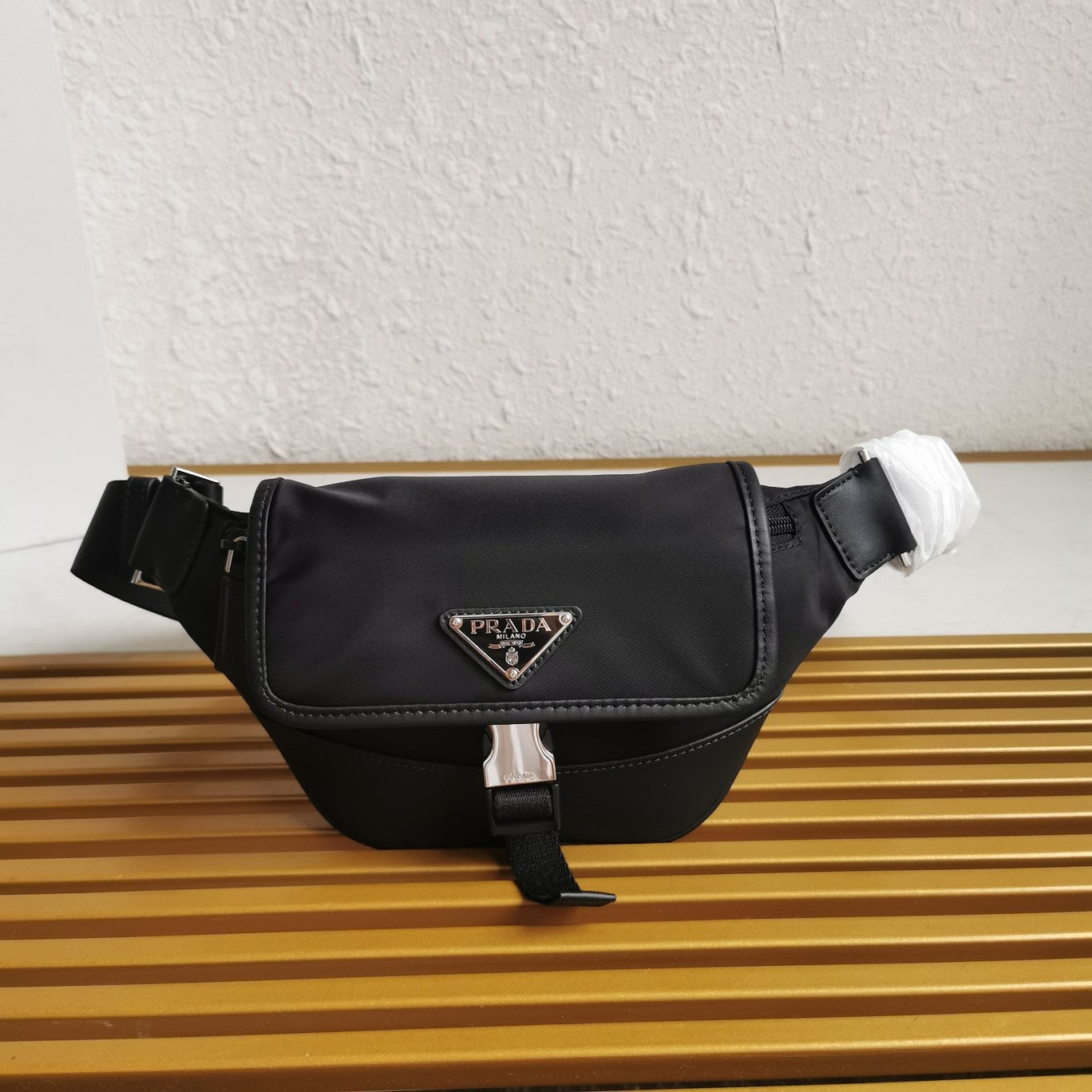 ＰＲＤＡ RE-NYLON AND LEATHER BELT BAG MUSK BLACK