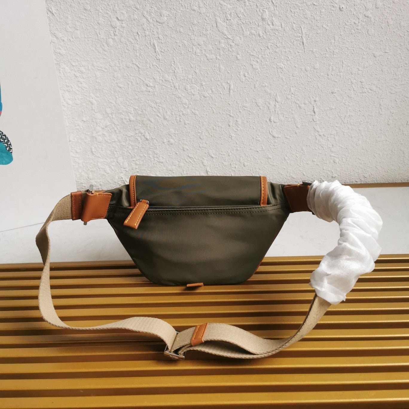 ＰＲＤＡ RE-NYLON AND LEATHER BELT BAG MUSK GREEN/COCOA