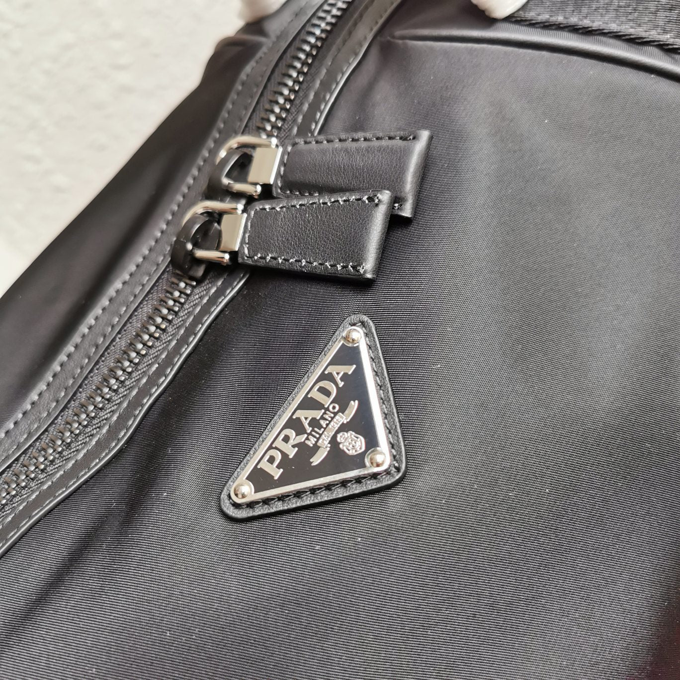 ＰＲＤＡ RE-NYLON AND LEATHER DUFFEL BAG BLACK