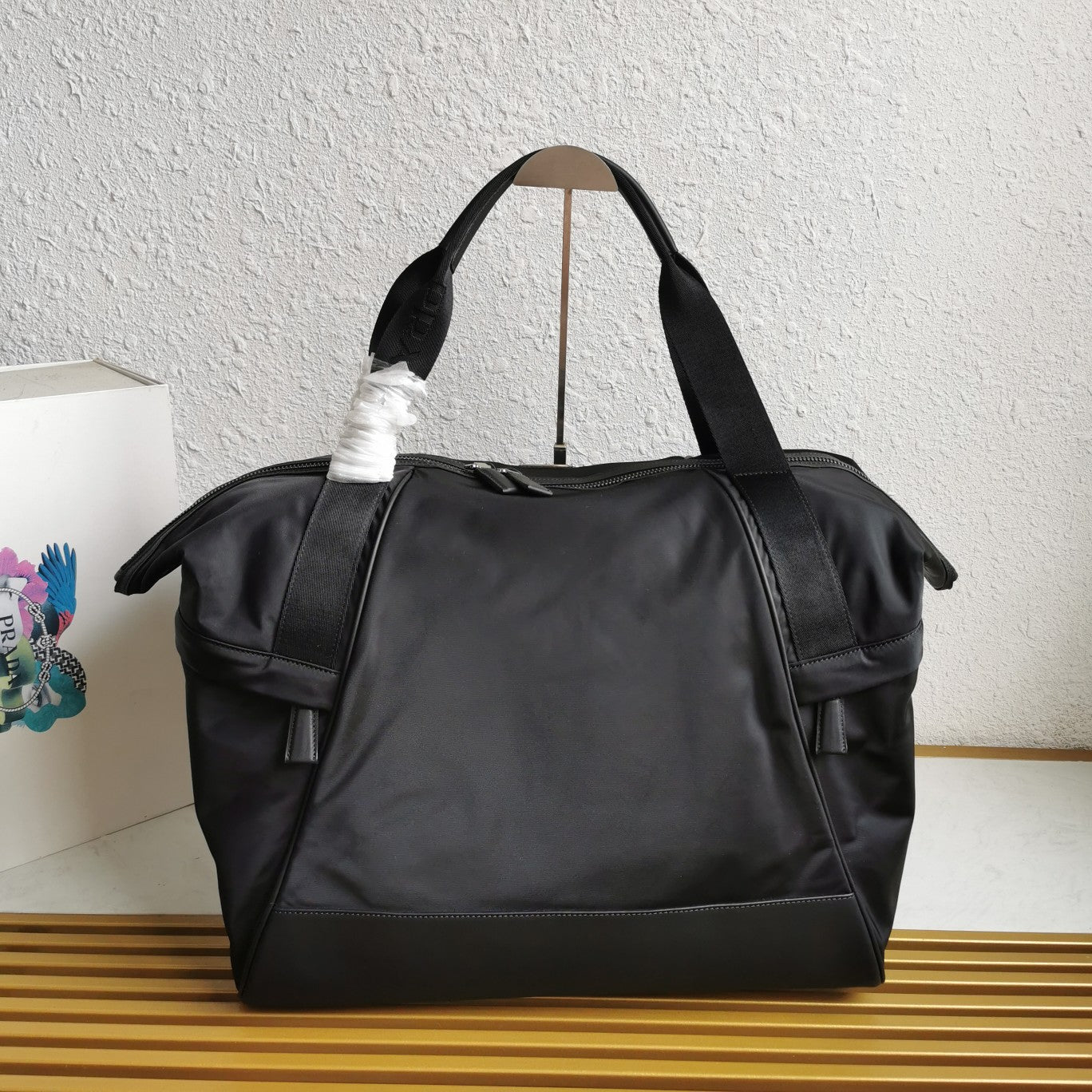 ＰＲＤＡ RE-NYLON AND LEATHER DUFFEL BAG BLACK