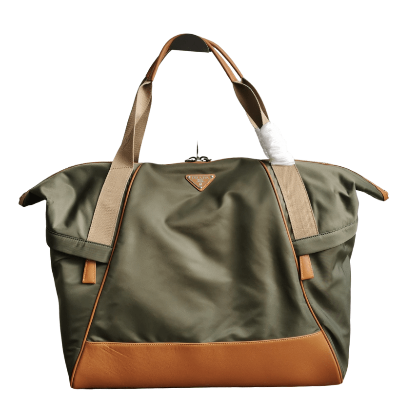 ＰＲＤＡ RE-NYLON AND LEATHER DUFFEL BAG IVY GREEN