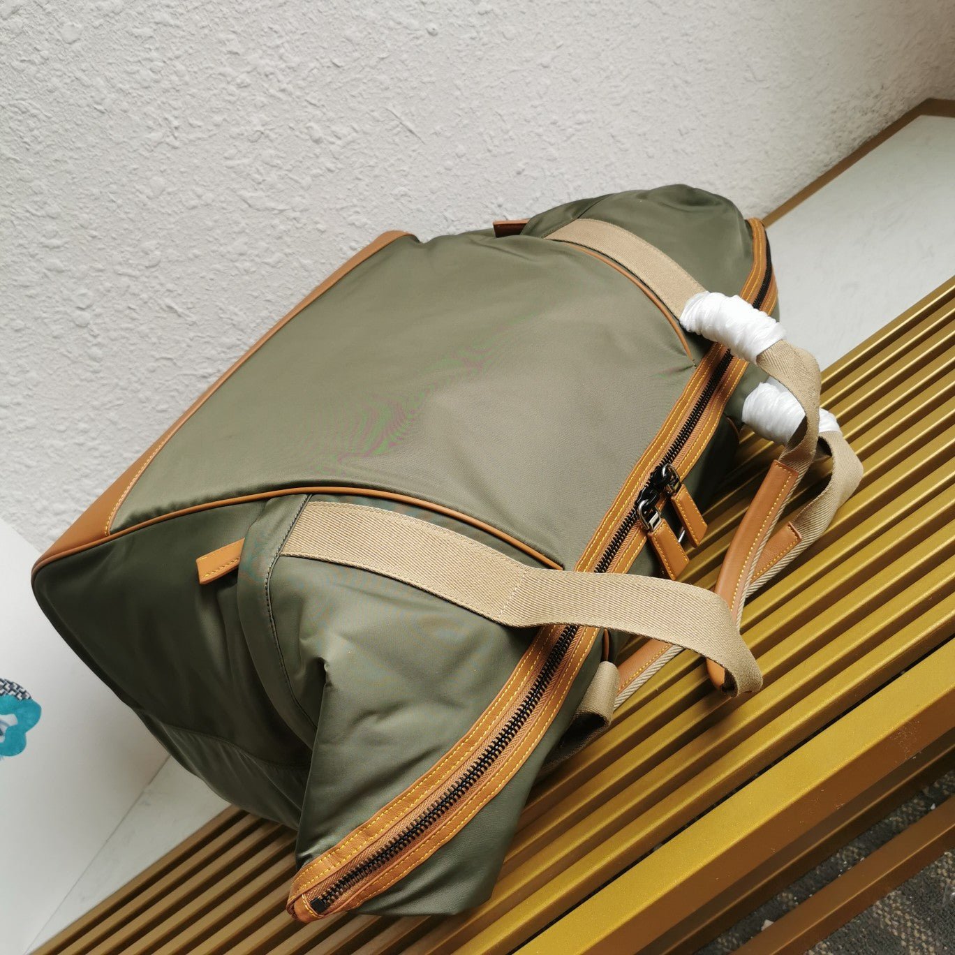 ＰＲＤＡ RE-NYLON AND LEATHER DUFFEL BAG IVY GREEN