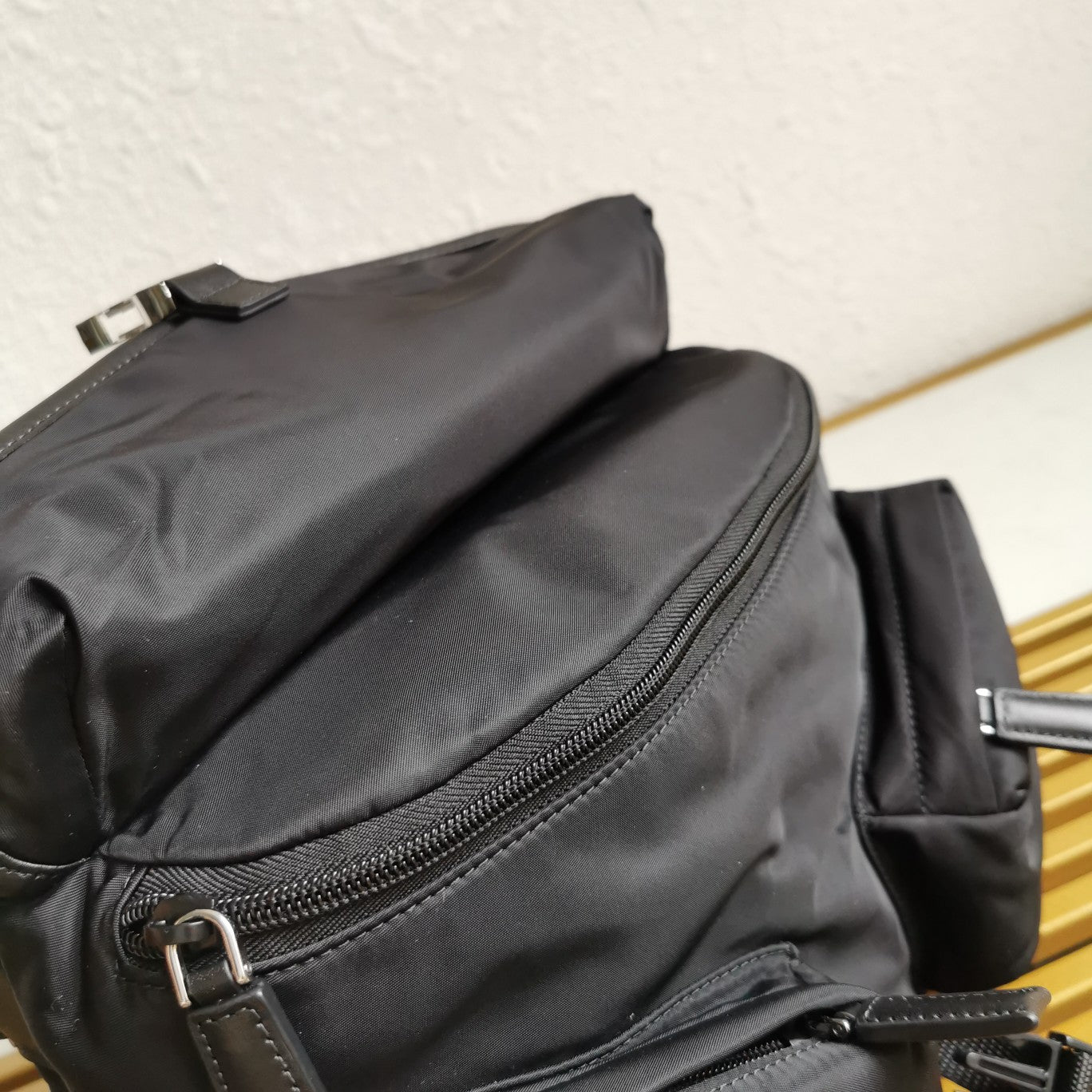 ＰＲＤＡ RE-NYLON AND LEATHER SHOULDER BAG BLACK