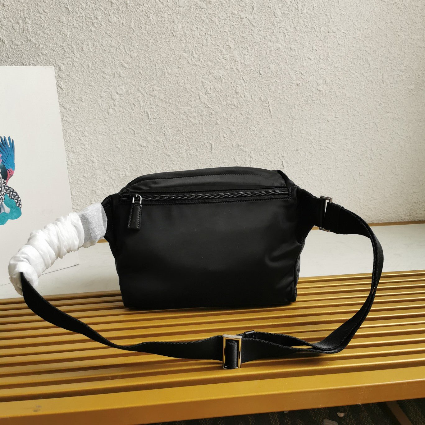 ＰＲＤＡ RE-NYLON AND LEATHER SHOULDER BAG BLACK