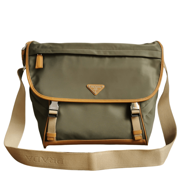 ＰＲＤＡ RE-NYLON AND LEATHER SHOULDER BAG LARGE