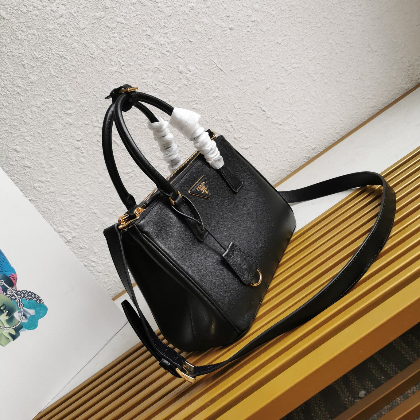 ＰＲＤＡ SMALL PRDA GALLERIA SAFFIANO LEATHER BAG BLACK