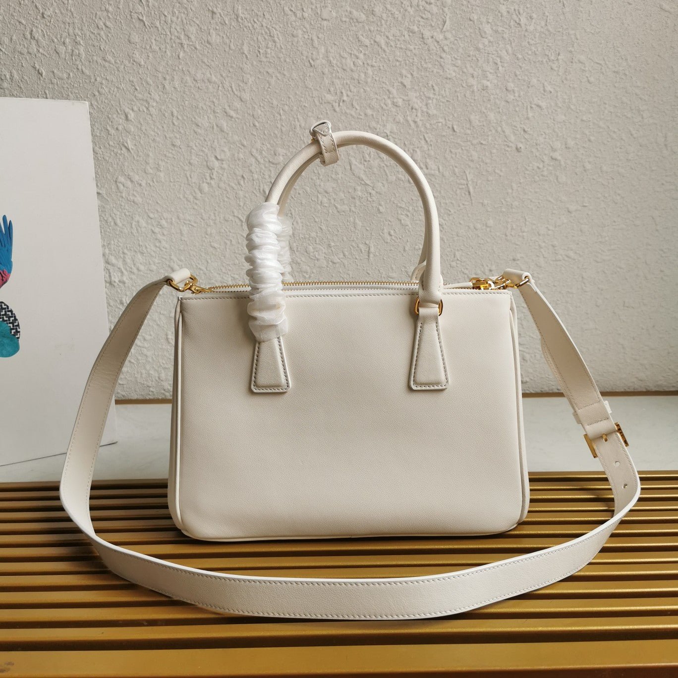 ＰＲＤＡ SMALL PRDA GALLERIA SAFFIANO LEATHER BAG WHITE