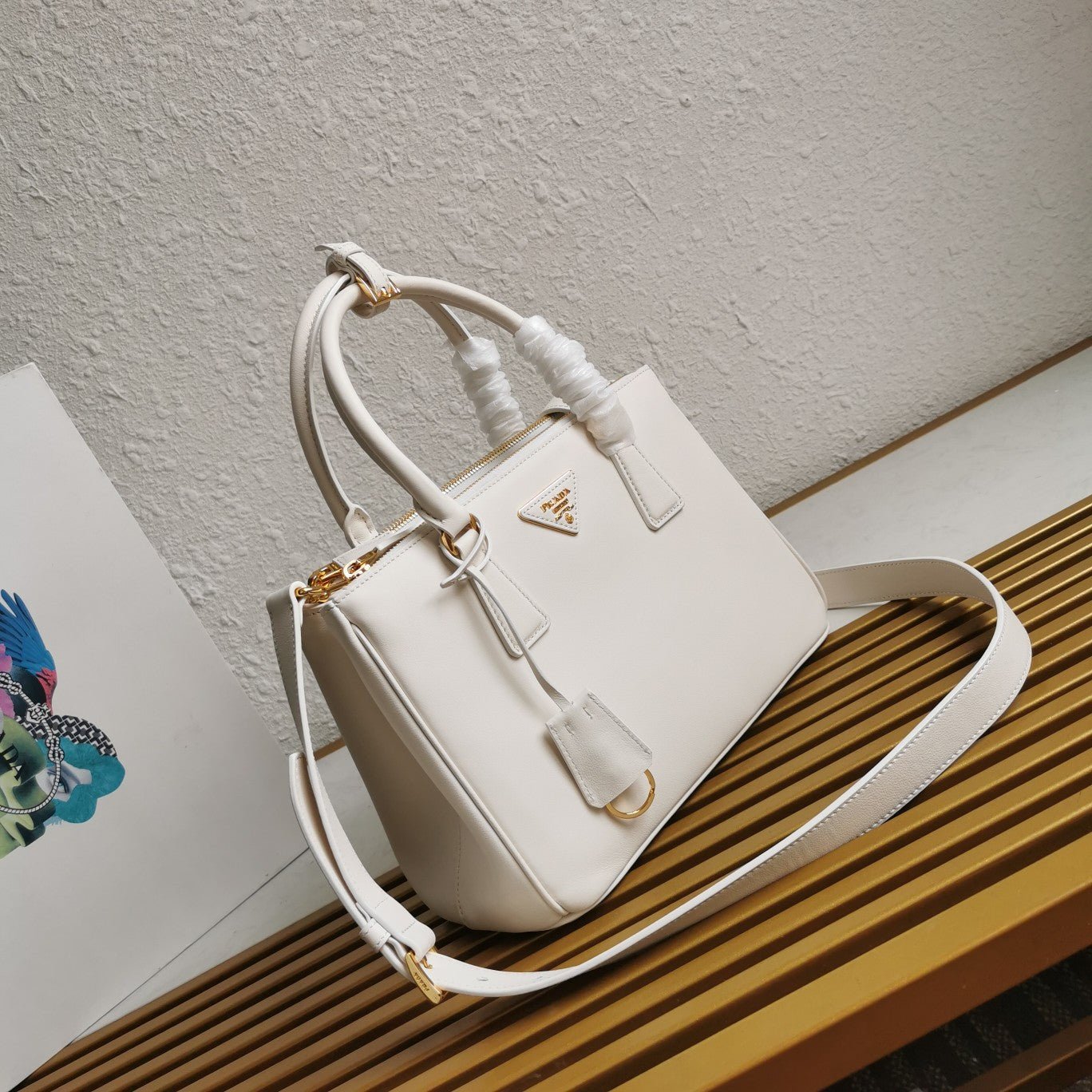 ＰＲＤＡ SMALL PRDA GALLERIA SAFFIANO LEATHER BAG WHITE