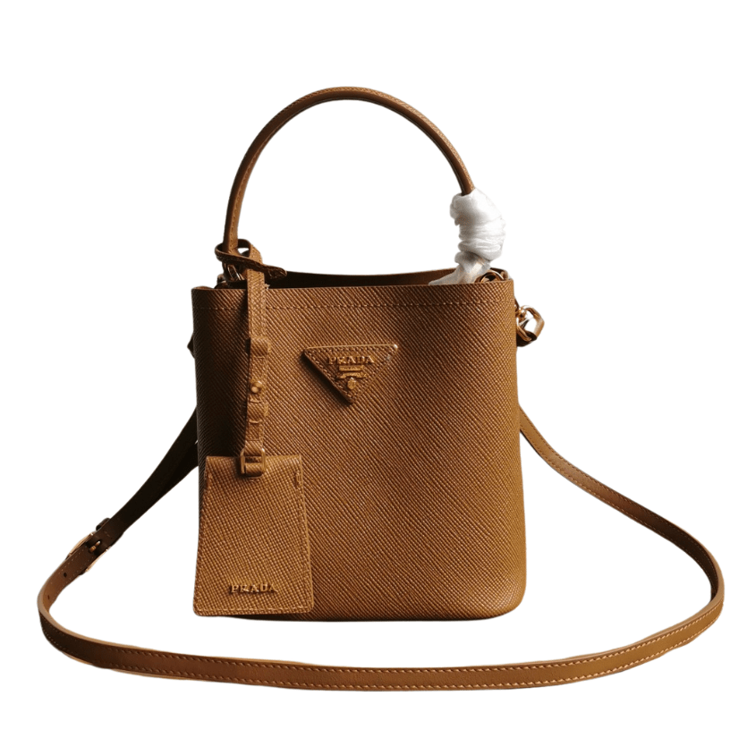 ＰＲＤＡ SMALL SAFFIANO LEATHER PRDA PANIER BAG CARAMEL