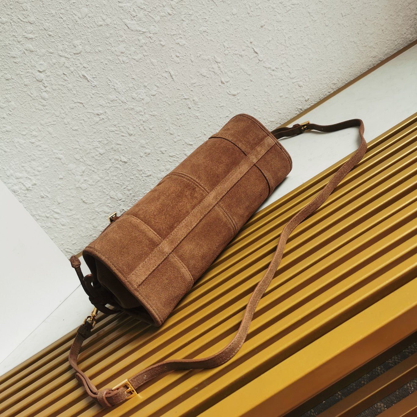 ＰＲＤＡ SUEDE TOP HANDLE BAG COCOA BROWN