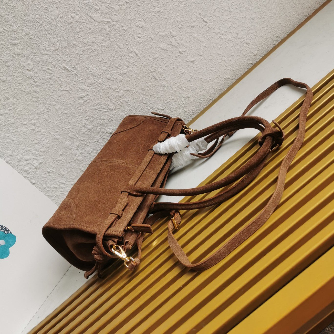 ＰＲＤＡ SUEDE TOP HANDLE BAG COCOA BROWN