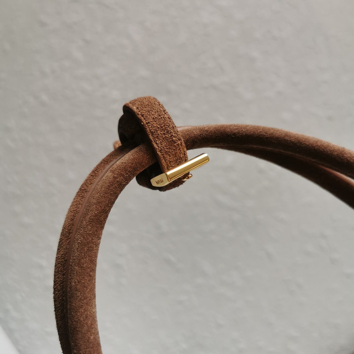 ＰＲＤＡ SUEDE TOP HANDLE BAG COCOA BROWN LARGE