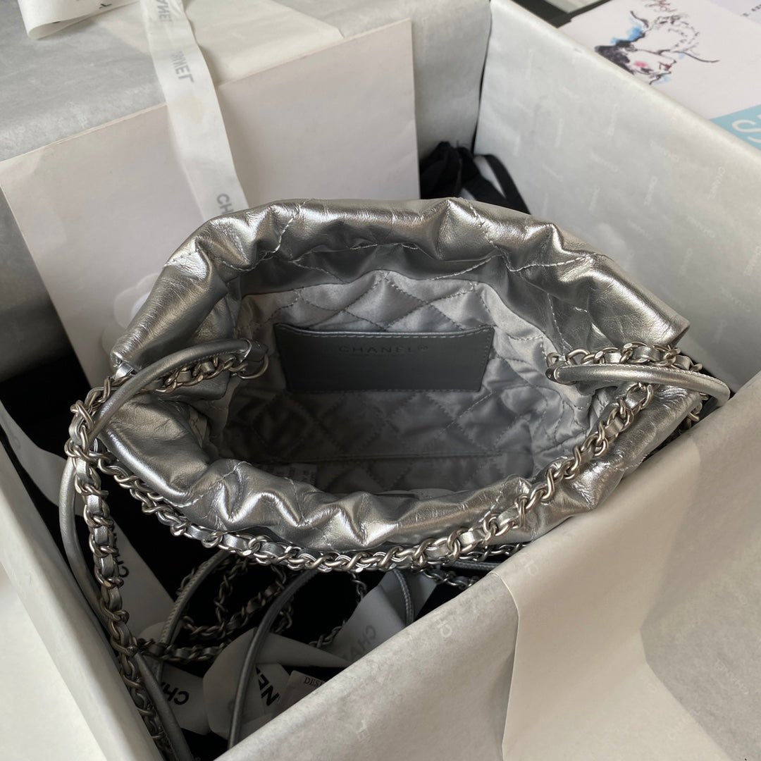 ＣＨＮＥＬ22 MINI HANDBAG SILVER METAL