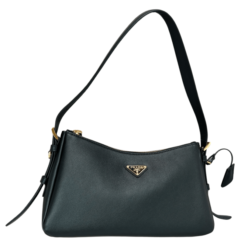 ＰＲＤＡ AIMÉE LARGE LEATHER SHOULDER BAG BLACK