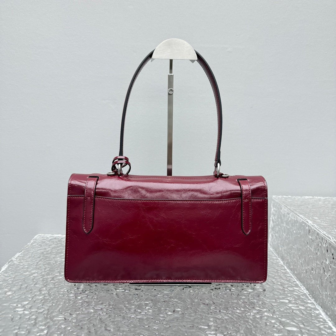 ＰＲＤＡ MEDIUM LEATHER HANDBAG DARK BURGUNDY