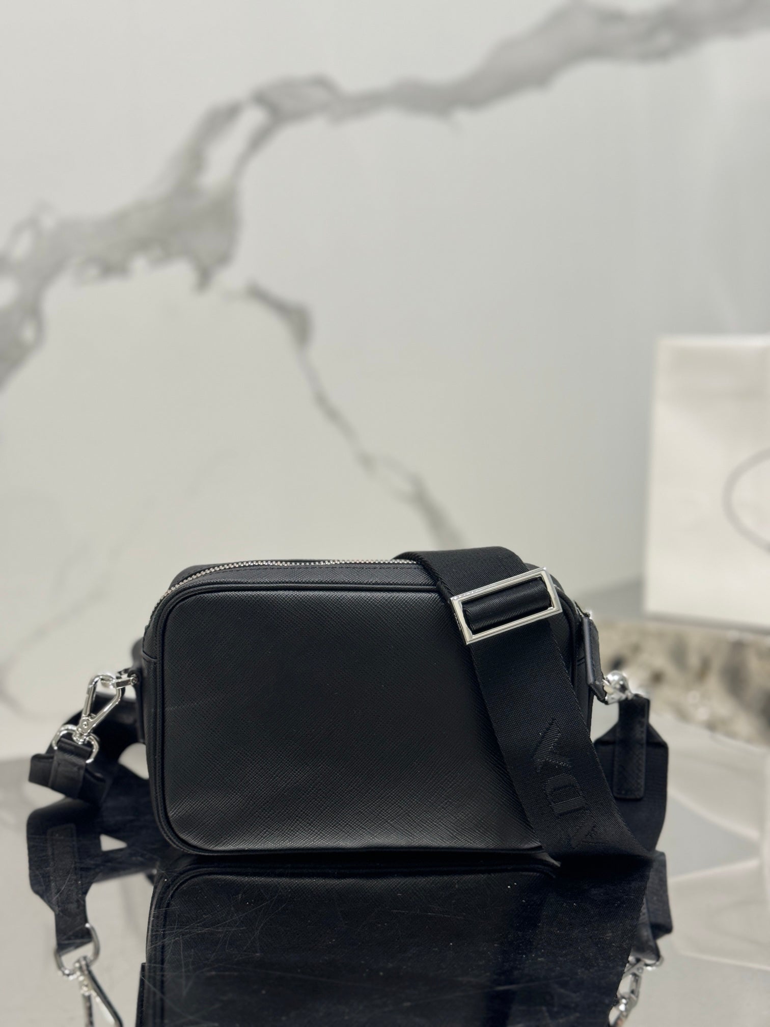 ＰＲＤＡ SAFFIANO LEATHER SHOULDER BAG BLACK