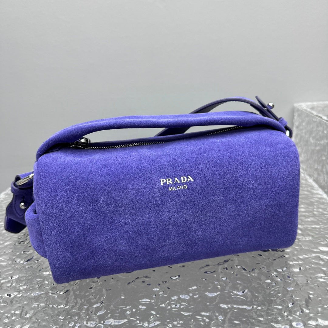 ＰＲＤＡ SUEDE LEATHER SHOULDER BAG BLUE