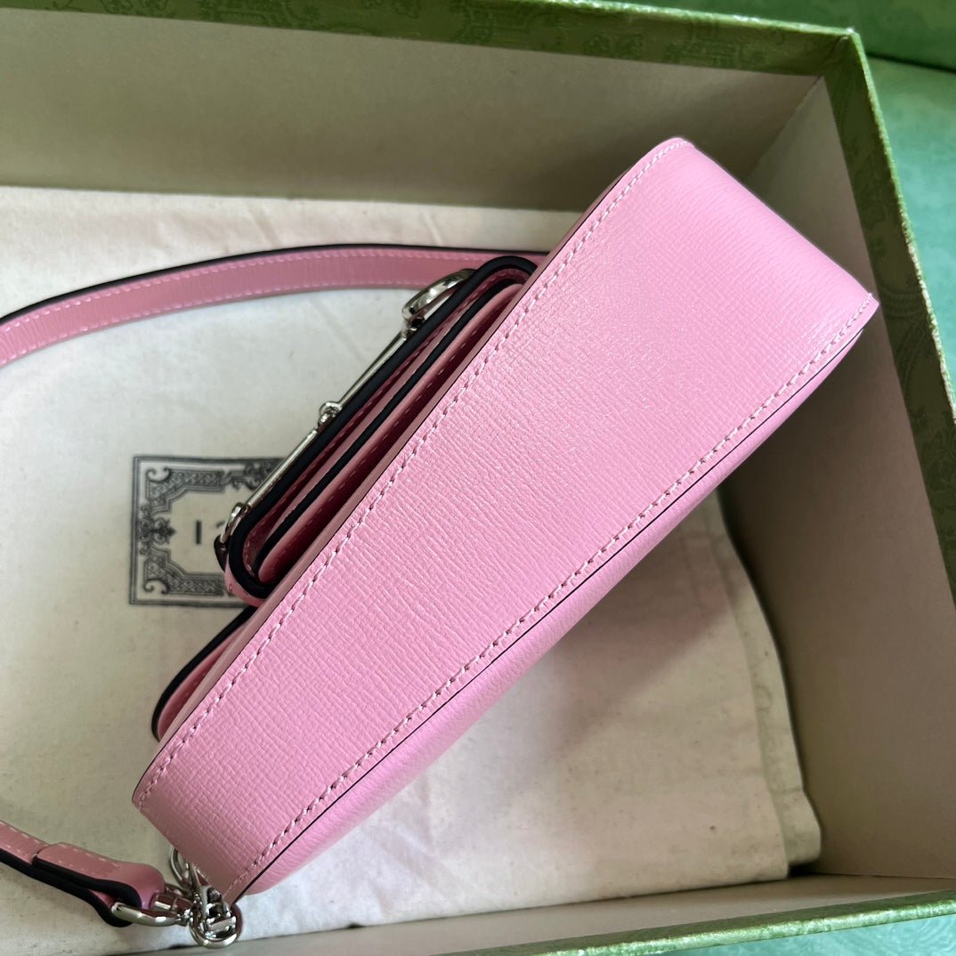 ＧＣＣＩHORSEBIT 1955 MINI LEATHER SHOULDER BAG PINK